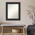 24" x 30" Non-Beveled Ridge Black Wall Mirror - Image 7