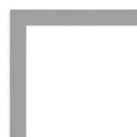 22" x 28" Non-Beveled Brushed Nickel Wall Mirror - Modern Rectangle, Includes Mounting Hardware - Image 4