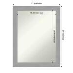 22" x 28" Non-Beveled Brushed Nickel Wall Mirror - Modern Rectangle, Includes Mounting Hardware - Image 9