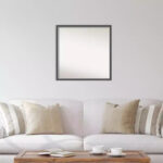 Square Framed Black Silver Wall Mirror – 27.75 x 27.75 in.