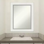 24" x 30" Non-Beveled Bathroom Wall Mirror - White Silver Frame, Rectangle, Polystyrene, Wall Mounted - Image 9