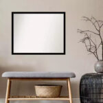 30" x 24" Non-Beveled Rectangle Framed Bathroom Wall Mirror, Jet Black - Image 6