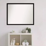 30" x 24" Non-Beveled Rectangle Framed Bathroom Wall Mirror, Jet Black - Image 7