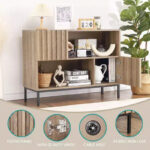 Wooden Storage Cabinet with Display Shelf and Double Doors - Image 3