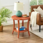 Round End Table with Display Shelf