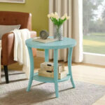 Round End Table with Display Shelf - Image 20