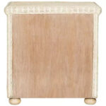 Wicker & Pine Wood Nightstand with Drawer and Shelf - Off-White - Image 6