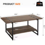 41 Inch Double Tiered Coffee Table with Storage Shelves - Image 12