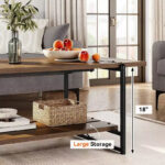 41 Inch Double Tiered Coffee Table with Storage Shelves - Image 13