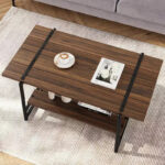 41 Inch Double Tiered Coffee Table with Storage Shelves - Image 14