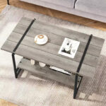 41 Inch Double Tiered Coffee Table with Storage Shelves - Image 18