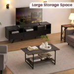 41 Inch Double Tiered Coffee Table with Storage Shelves - Image 4