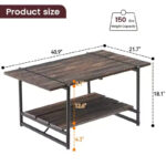 41 Inch Double Tiered Coffee Table with Storage Shelves - Image 5