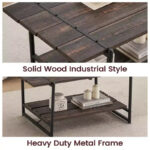 41 Inch Double Tiered Coffee Table with Storage Shelves - Image 7
