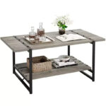 41 Inch Double Tiered Coffee Table with Storage Shelves - Image 17