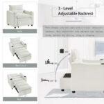 3-in-1 Convertible Sleeper Sofa Chair with Adjustable Backrest & Cup Holder - Image 4
