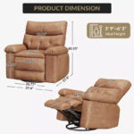 Oversized Manual Recliner Chair with Side Pocket and Faux Leather Upholstery - Image 16