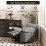 Oversized Manual Recliner Chair with Side Pocket and Faux Leather Upholstery - Image 22