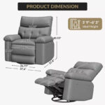 Oversized Manual Recliner Chair with Side Pocket and Faux Leather Upholstery - Image 24