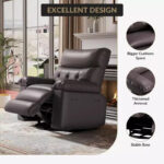 Oversized Manual Recliner Chair with Side Pocket and Faux Leather Upholstery - Image 28