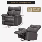 Oversized Manual Recliner Chair with Side Pocket and Faux Leather Upholstery - Image 32