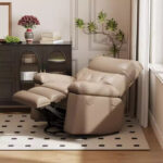 Oversized Manual Recliner Chair with Side Pocket and Faux Leather Upholstery - Image 35