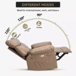 Oversized Manual Recliner Chair with Side Pocket and Faux Leather Upholstery - Image 39
