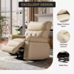 Oversized Manual Recliner Chair with Side Pocket and Faux Leather Upholstery - Image 4