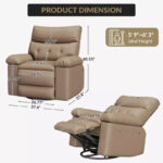 Oversized Manual Recliner Chair with Side Pocket and Faux Leather Upholstery - Image 40