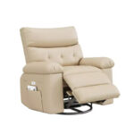 Oversized Manual Recliner Chair with Side Pocket and Faux Leather Upholstery - Image 2