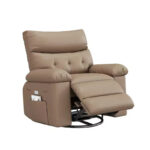 Oversized Manual Recliner Chair with Side Pocket and Faux Leather Upholstery - Image 33