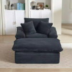 Oversized Chaise Lounge Chair with Ottoman and Pillows - Image 2