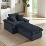 Oversized Chaise Lounge Chair with Ottoman and Pillows - Image 11