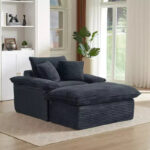 Oversized Chaise Lounge Chair with Ottoman and Pillows - Image 7