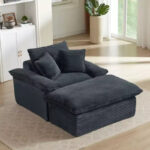 Oversized Chaise Lounge Chair with Ottoman and Pillows - Image 8