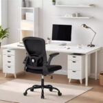 High-Back Mesh Office Chair with Adjustable Height and Flip-Up Armrests