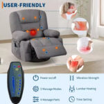 Swivel Recliner Chair with Vibration Massage and Heating Function - Image 15