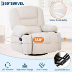 Swivel Recliner Chair with Vibration Massage and Heating Function - Image 6