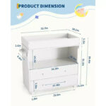 Wooden Baby Changing Table with 2 Drawers - Image 2