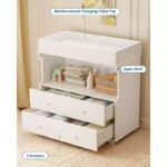 Wooden Baby Changing Table with 2 Drawers - Image 3