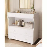 Wooden Baby Changing Table with 2 Drawers - Image 4