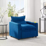 3-in-1 Convertible Velvet Sofa Chair with Adjustable Backrest - Image 11