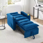 3-in-1 Convertible Velvet Sofa Chair with Adjustable Backrest - Image 12