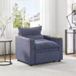 3-in-1 Convertible Velvet Sofa Chair with Adjustable Backrest - Image 19