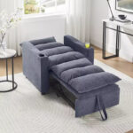 3-in-1 Convertible Velvet Sofa Chair with Adjustable Backrest - Image 20