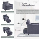 3-in-1 Convertible Velvet Sofa Chair with Adjustable Backrest - Image 21