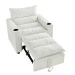 3-in-1 Convertible Velvet Sofa Chair with Adjustable Backrest - Image 5