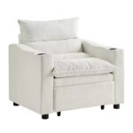 3-in-1 Convertible Velvet Sofa Chair with Adjustable Backrest - Image 6