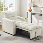 3-in-1 Convertible Velvet Sofa Chair with Adjustable Backrest