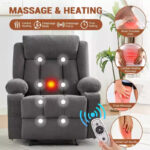 Manual Recliner Chair with Rocking Motion, Massage and Heat - Image 15